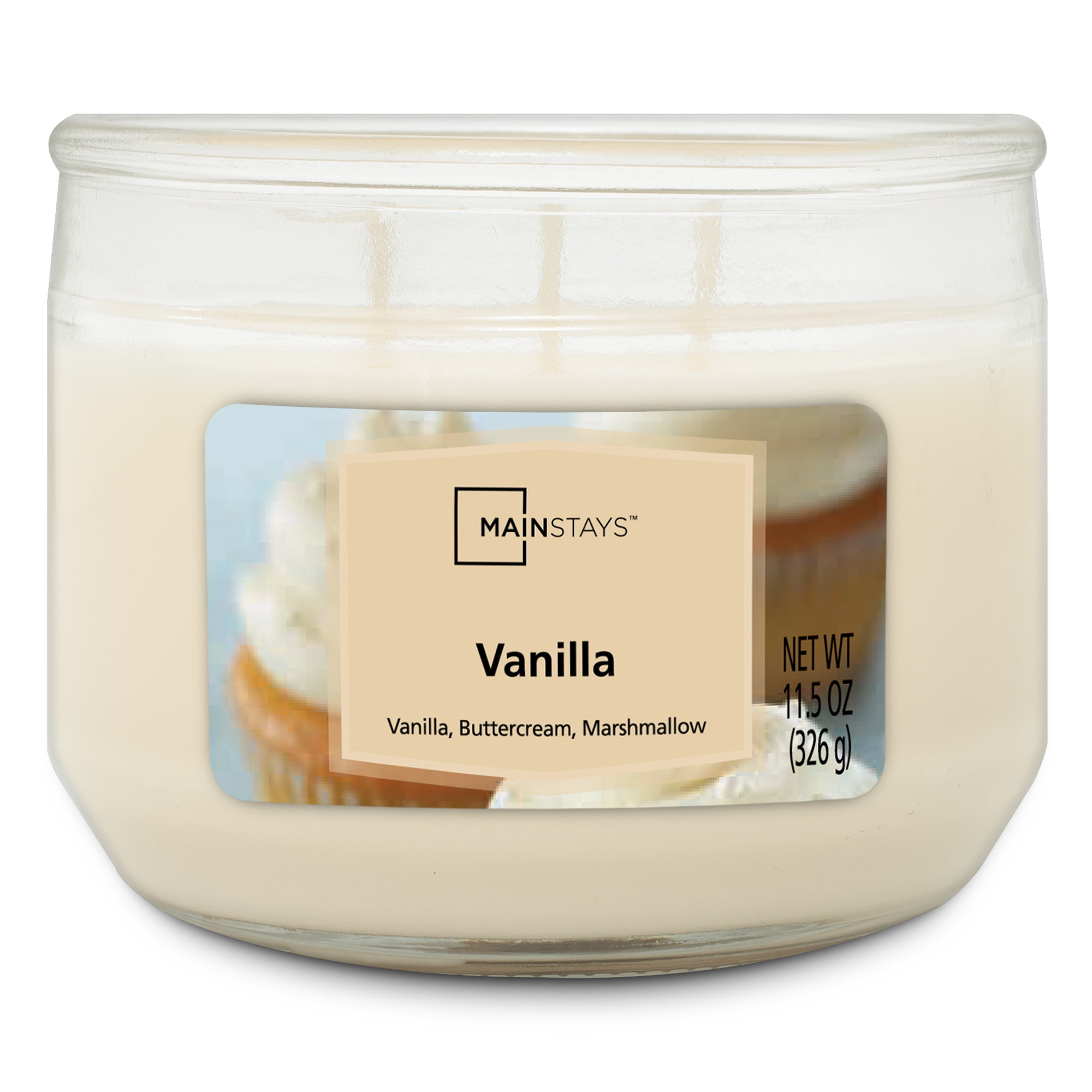 Mainstays Vanilla Scented 3 Wick Candle, 11.5 oz.