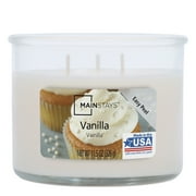 Mainstays Vanilla Scented 3-Wick Glass Jar Candle, 11.5 oz