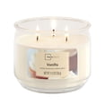 thumbnail interactive-video image 1 of Mainstays 3-Wick Scented Glass Jar Candle, Vanilla, 11.5oz., 1 of 12