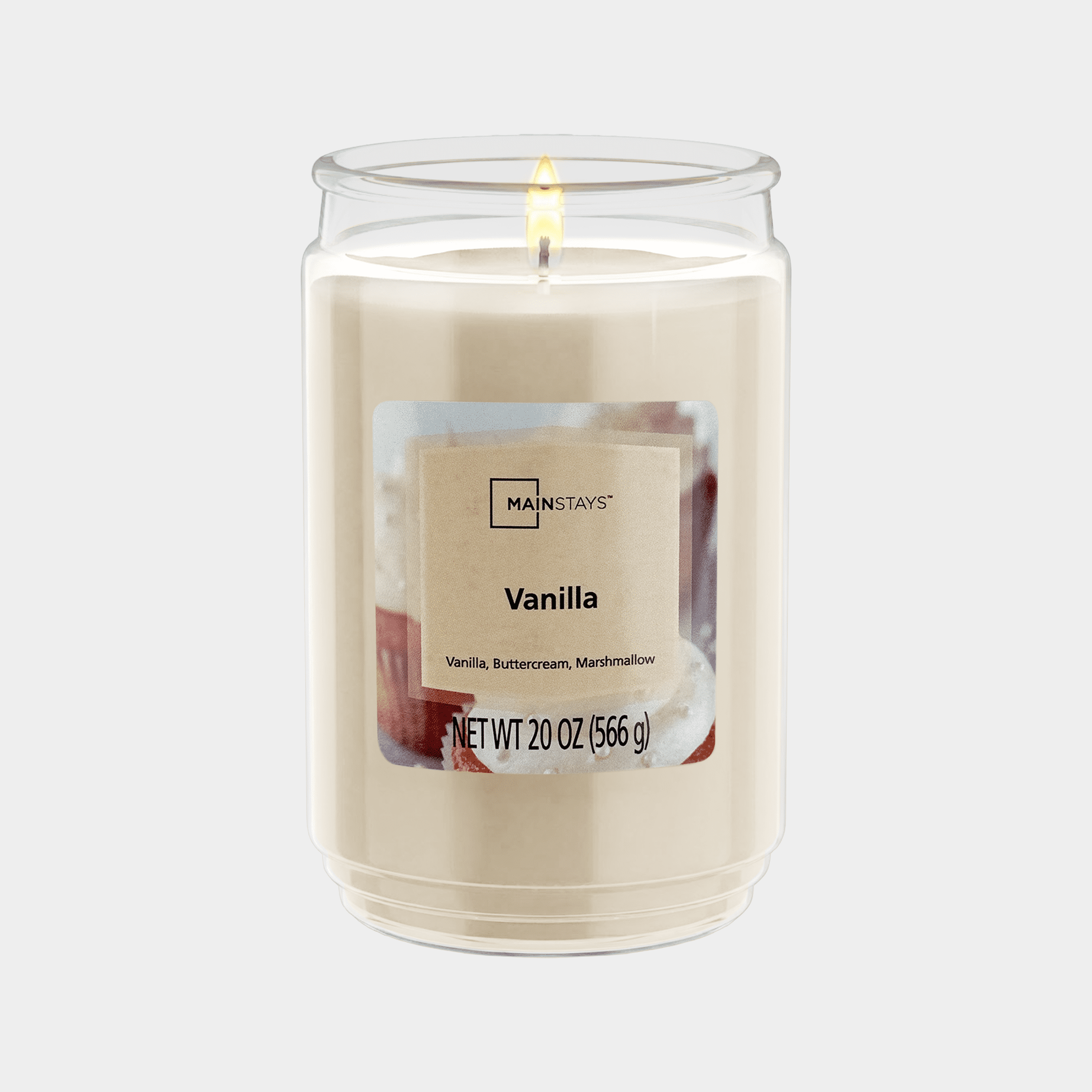 Mainstays Single-Wick Scented Glass Jar Candle, Vanilla, 20oz.