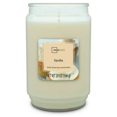 Mainstays Vanilla Scented Single-Wick Large Glass Jar Candle, 20oz