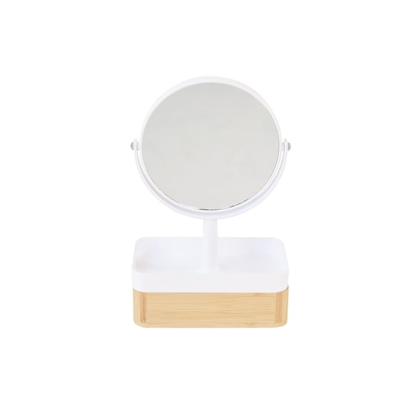Mainstays Bamboo Vanity Mirror with Eco-Friendly Organizer