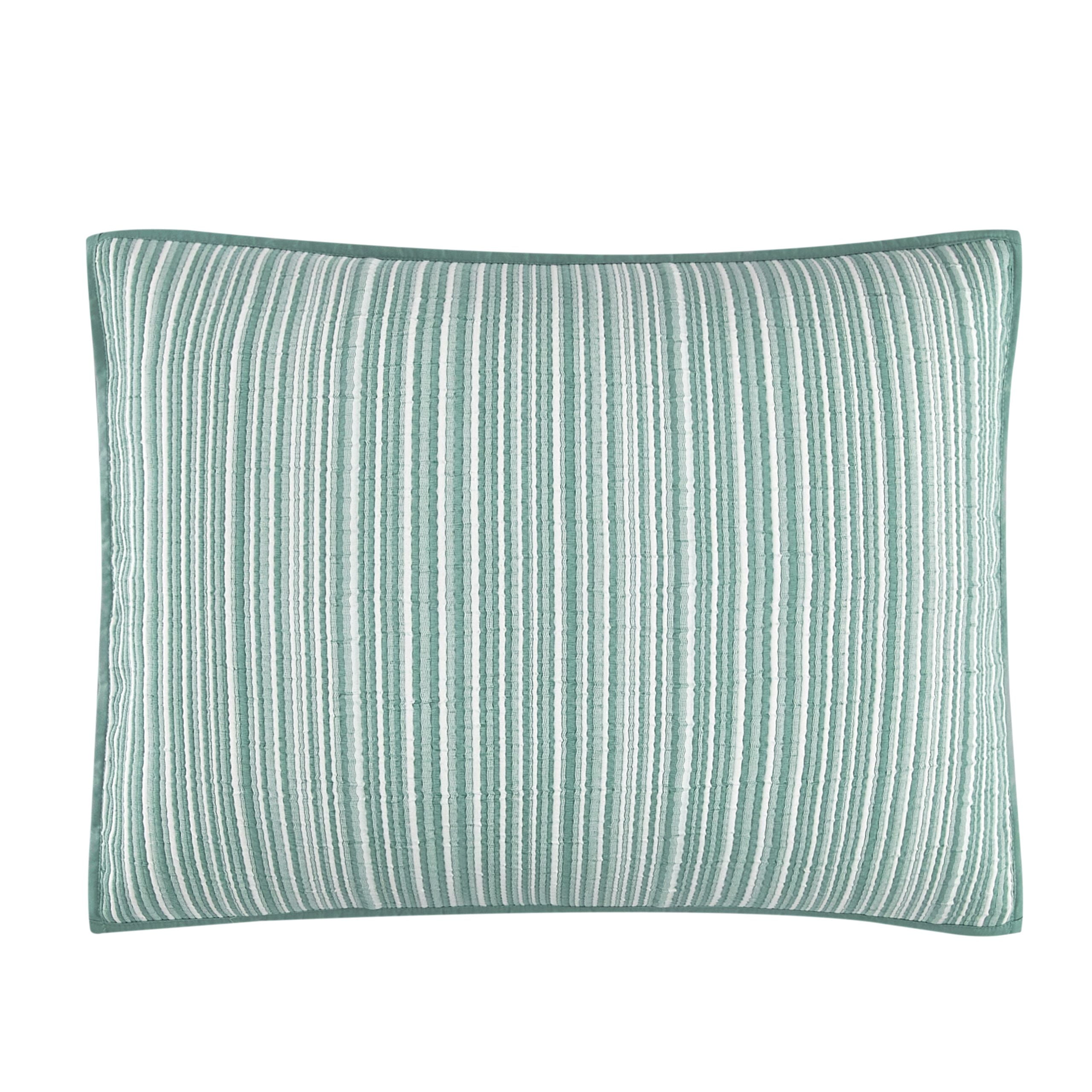 Mainstays Essentials Green Stripe Pillow Sham, King 1 Pack