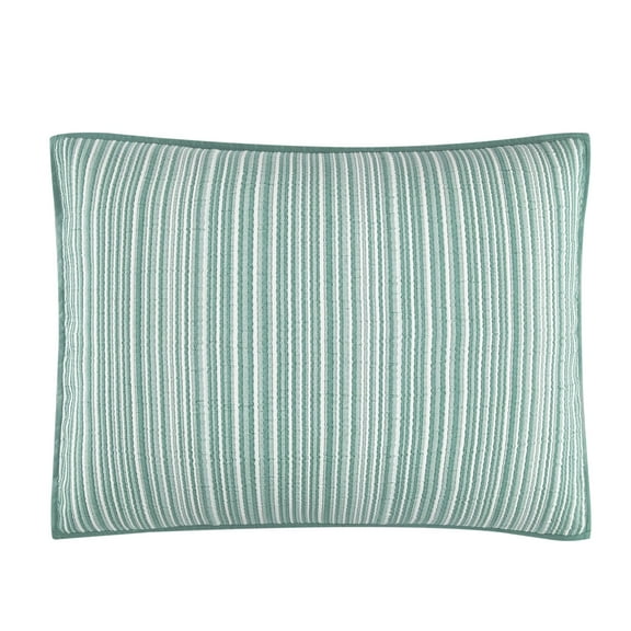 Mainstays Essentials Green Stripe Pillow Sham, Standard 1 Pack