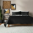 thumbnail image 1 of Mainstays King Quilt – Luxury Velvet, Black, Stripe-Stitched, Soft & Cozy Bedding, 1 of 14