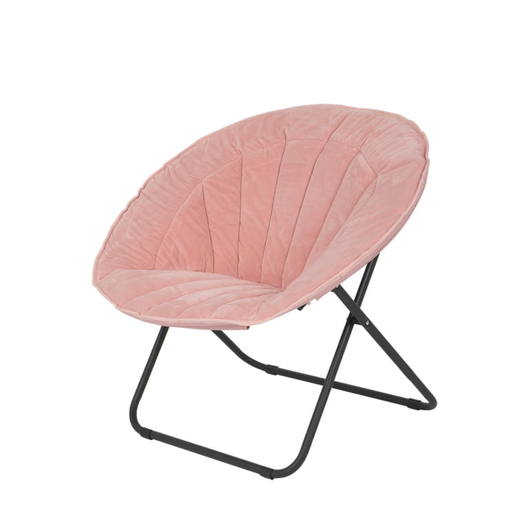 Mainstays Velvet Seashell Saucer Chair Pink