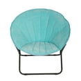 Mainstays Velvet Seashell Saucer Chair for Kids and Teens, Teal
