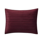 Mainstays Velvet Stripe Pillow Sham, Standard, Luscious Merlot Red, 1 Pack