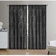 thumbnail image 1 of Mainstays Velvet Sheer Ogee Burnout Rod Pocket Curtain Panel, 54" x 95", Black, 1 of 5