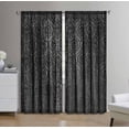 thumbnail image 1 of Mainstays Velvet Sheer Ogee Burnout Rod Pocket Single Curtain Panel, 54" x 84", Black, 1 of 5
