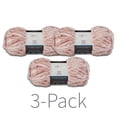 thumbnail image 1 of Mainstays Velvet Yarn, 80 yd, Ballet Slipper, 100% Polyester, Super Bulky, Pack of 3, 1 of 5