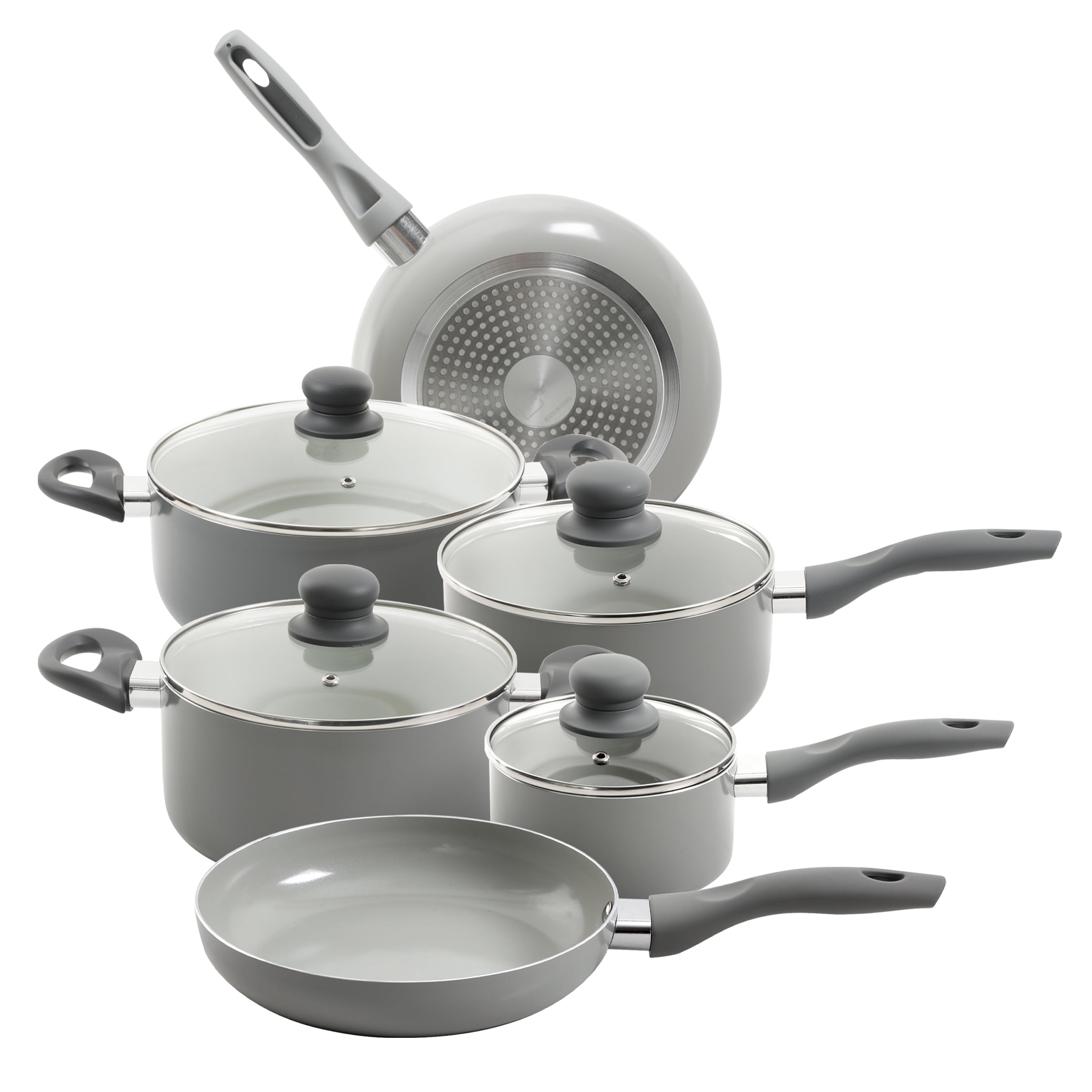 Fleischer & Wolf White Pots and Pans Sets, Nonstick Cookware Set 9pcs