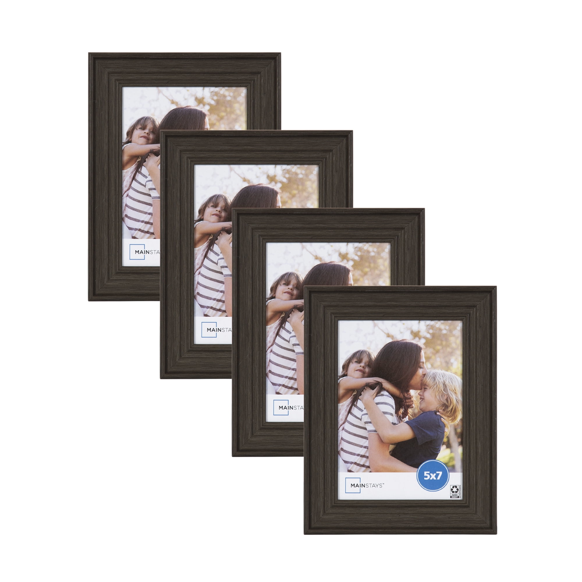 Mainstays Vintage French 5x7 Gray Tabletop Picture Frame, Set of 4