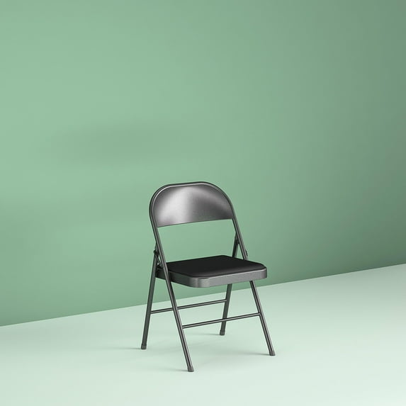 Mainstays Vinyl Folding Chair (8-Pack) in Black