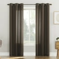thumbnail image 1 of Mainstays Waffle Texture Semi-Sheer Curtain Panel Pair, Set of 2, Brown, 38"W x 84"L, 1 of 5