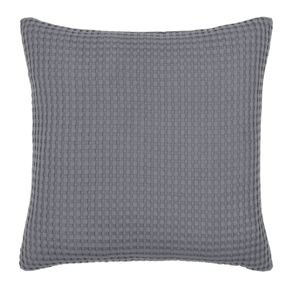 Mainstays Waffle Knit Decorative Pillow, 18 in x 18 in, Gray
