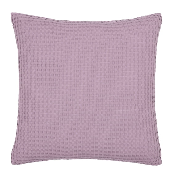 Mainstays Waffle Knit Throw Pillows, 18 in x 18 in, Purple, 2-Pack