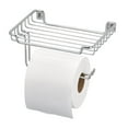 thumbnail image 1 of Mainstays Wall Mount Toilet Paper Dispenser with Shelf, 7.2" x 5.23" x 3.77", Chrome, 1 of 9