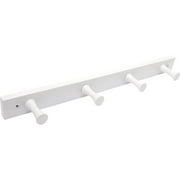 Mainstays Wall Mounted 18 in. Pure White Wood Hook Rail, 4 Hooks
