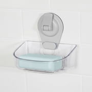 Mainstays Wall-Mounted Suction Soap Dish, Easy to Install, No Tools Needed, Clear