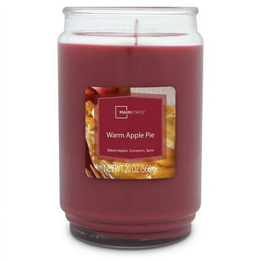 Mainstays Warm Apple Pie Scented Single-Wick Large Glass Jar Candle, 20 oz