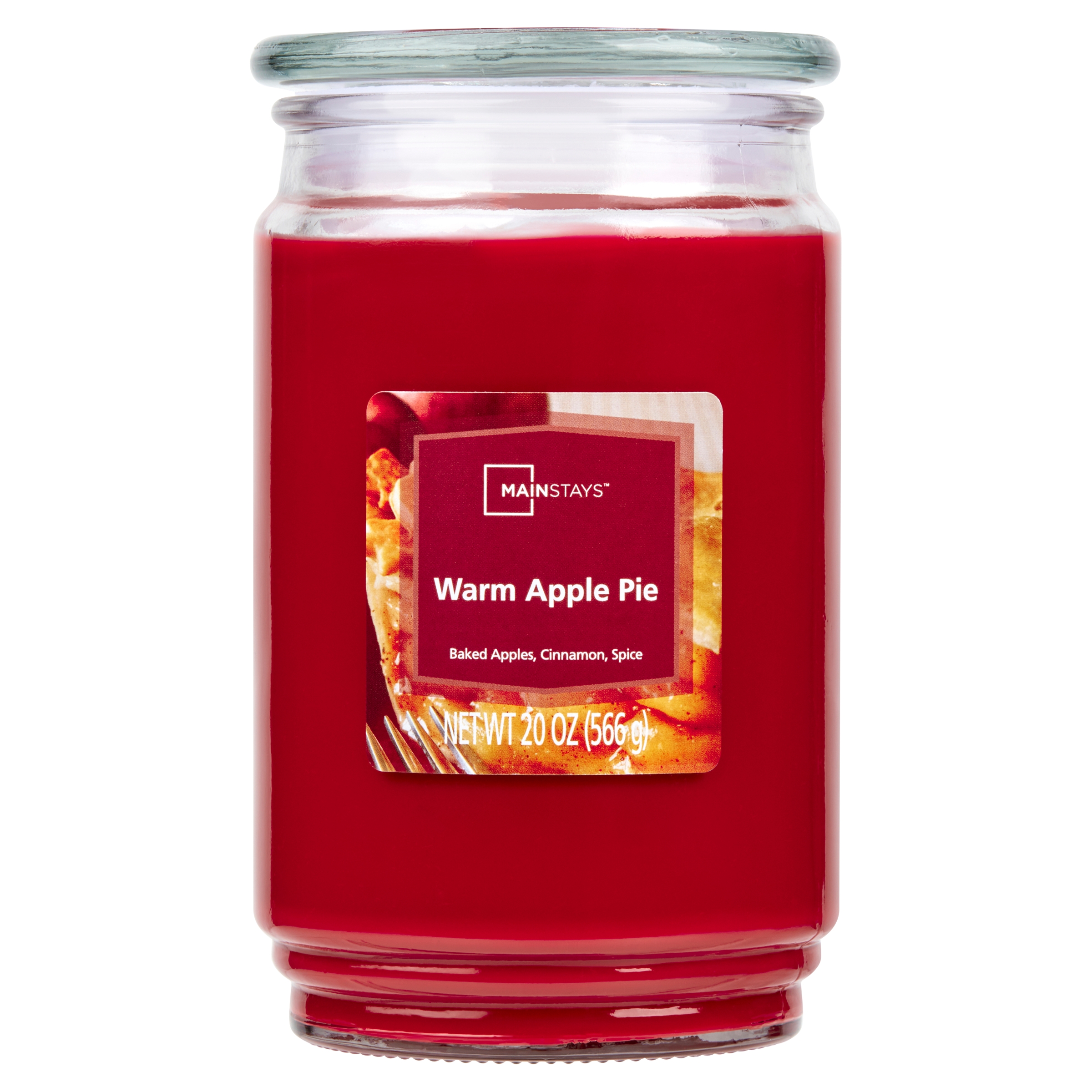 Mainstays Warm Apple Pie Scented Single-Wick Large Glass Jar Candle, 20 oz - image 1 of 7