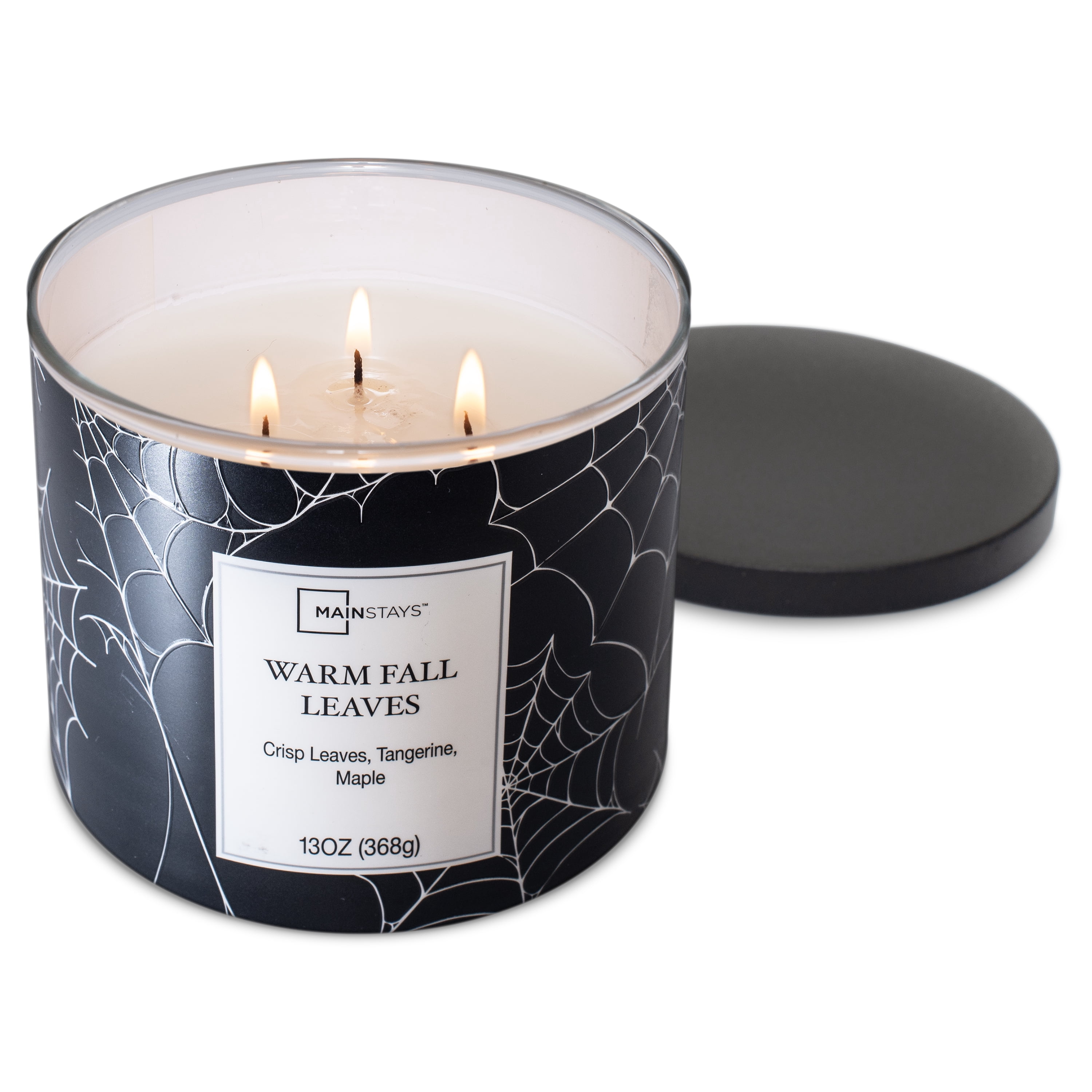 Mainstays Warm Fall Leaves Scented 3-Wick Candle, 13 oz.