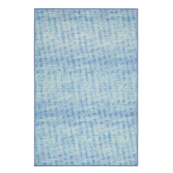 Mainstays Washable Indoor Area Rug, Abstract Blue, 35.43"x55.12"