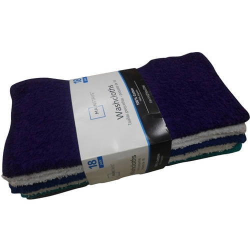 Mainstays Washcloth Collection, 18 Count
