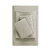 Mainstays Washed Ultra Soft Microfiber Bed Sheet Set, King, Papyrus Biege, 4 Piece