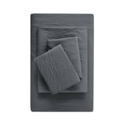 Mainstays Washed Ultra Soft Microfiber Bed Sheet Set, Queen, Soothing Grey, 4 Piece