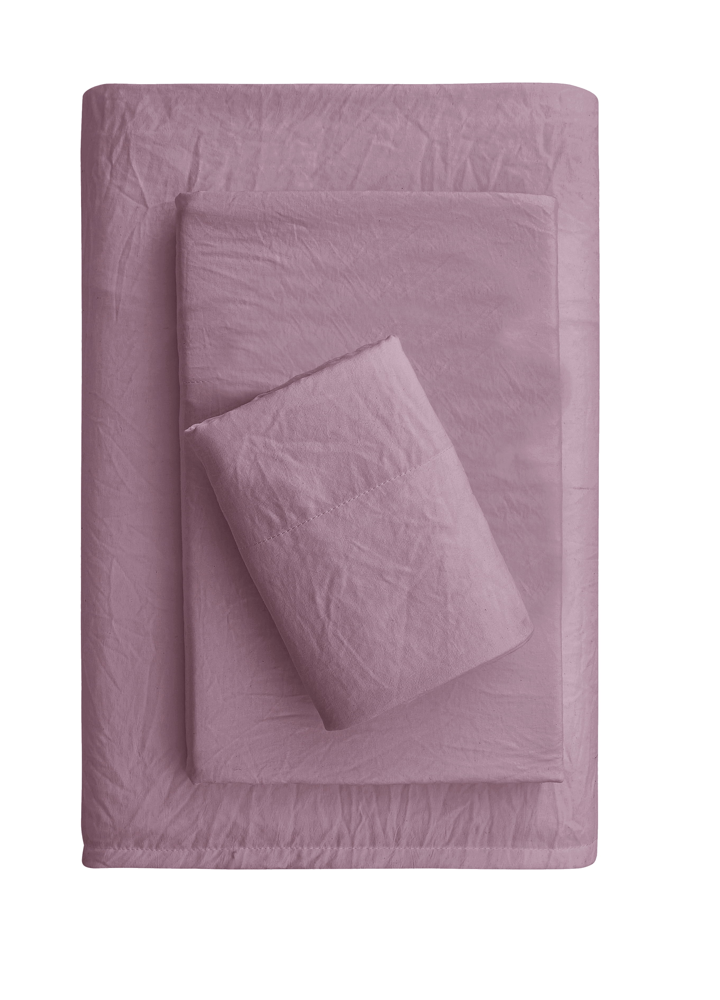 Mainstays Washed Ultra Soft Microfiber Bed Sheet Set, Twin-XL, Lilac Bloom, 3 Piece