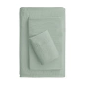 Mainstays Washed Ultra Soft Microfiber Bed Sheet Set, Twin-XL, Soft Sea, 3 Piece