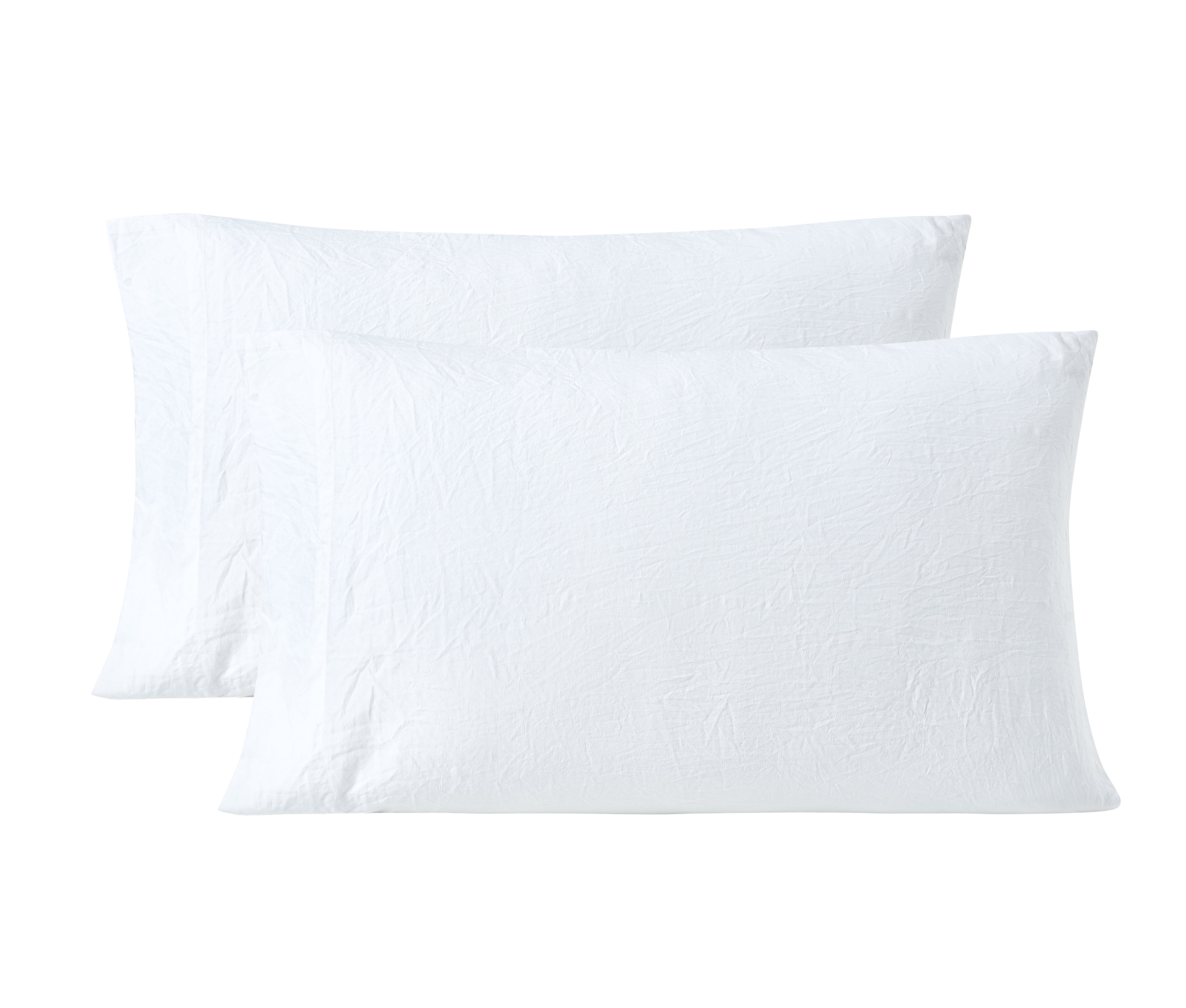 Mainstays Washed Ultra Soft Microfiber Pillowcase Set, King, Arctic White, 2 Piece