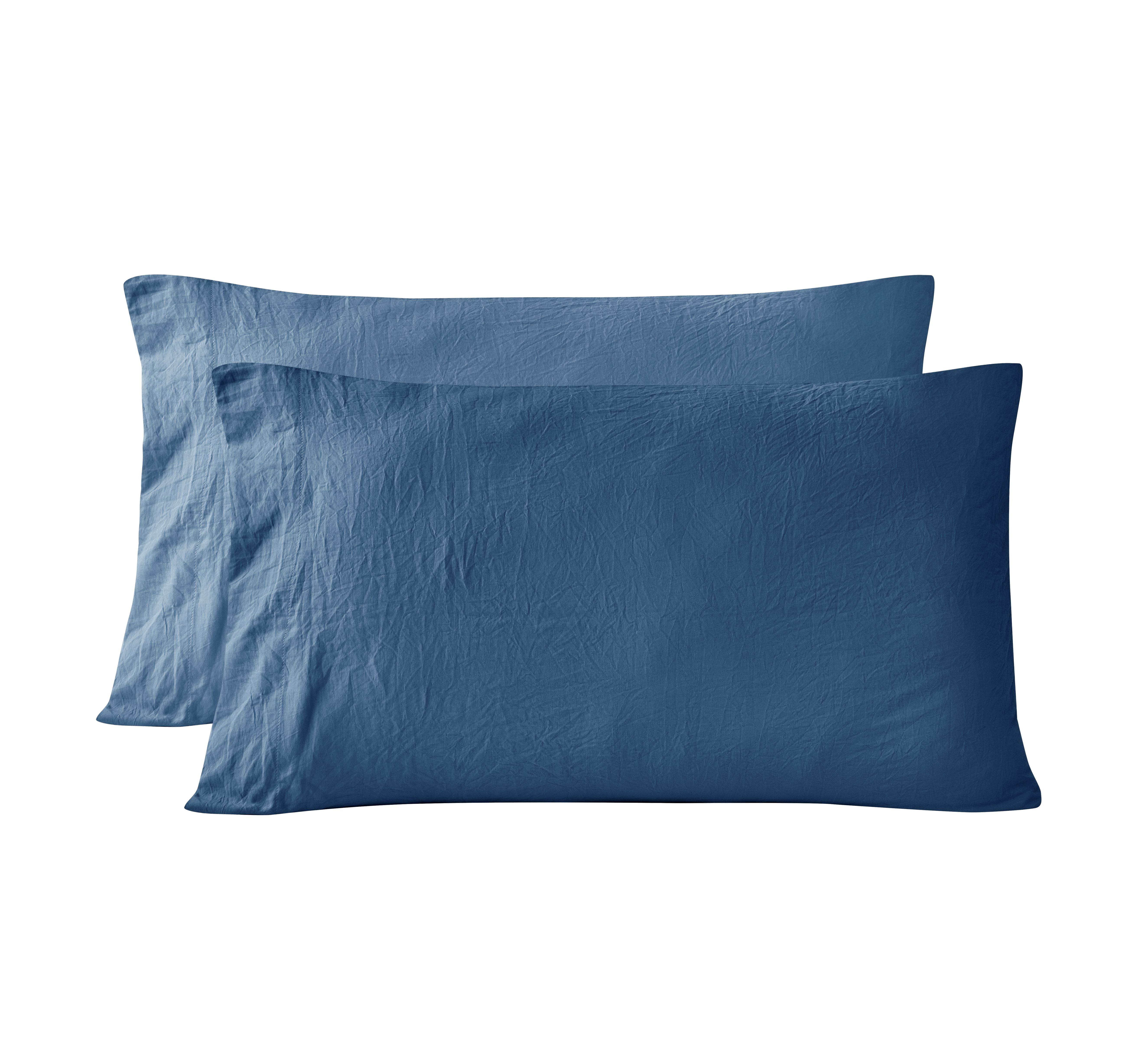 Mainstays Washed Ultra Soft Microfiber Pillowcase Set, King, Washed Indigo, 2 Piece