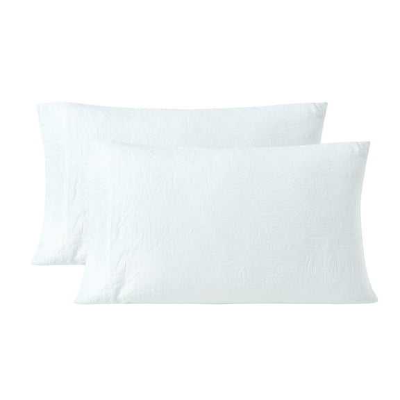Mainstays Washed Ultra Soft Microfiber Pillowcase Set, Std/Queen, Arctic White, 2 Piece