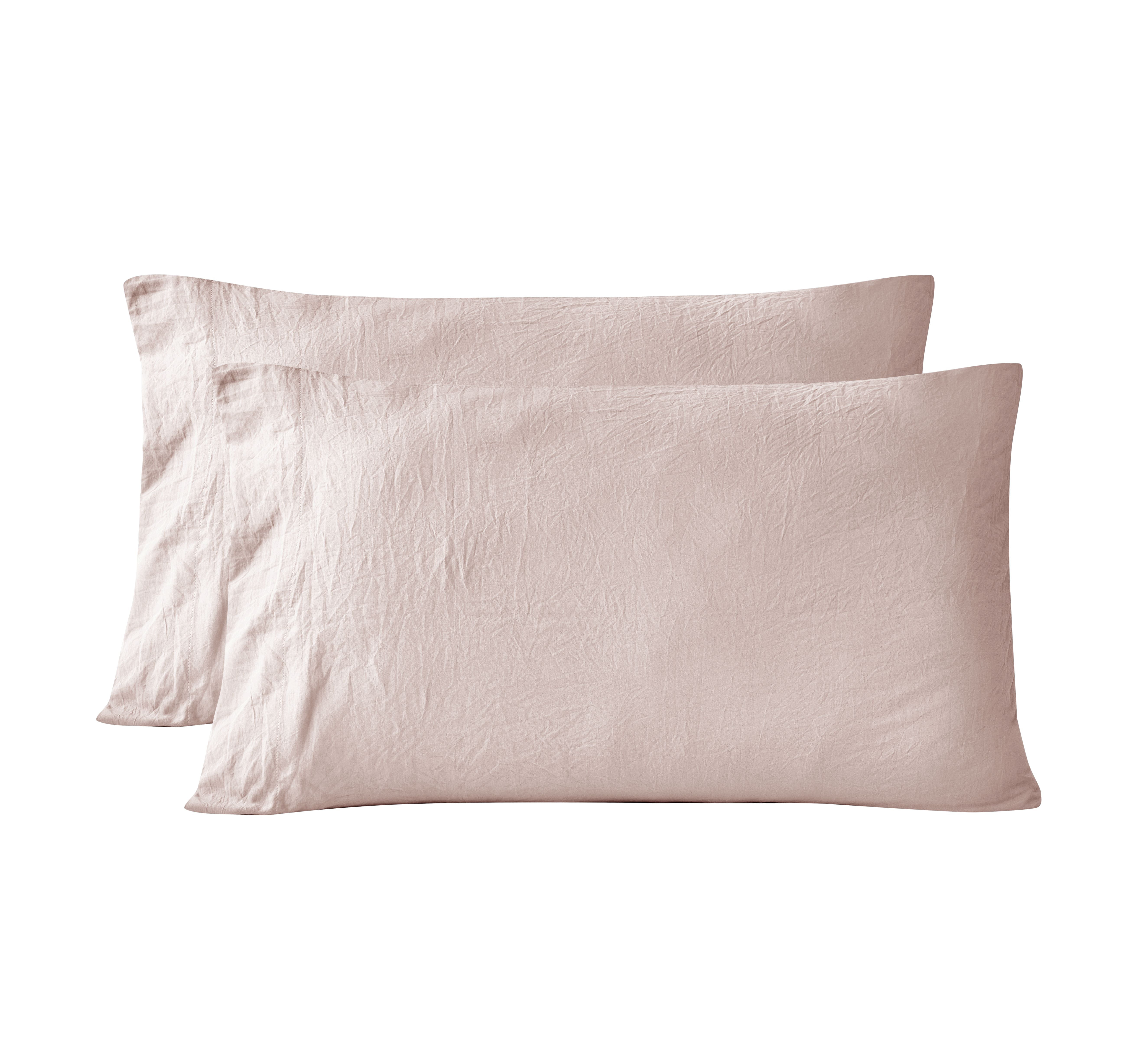 Mainstays Washed Ultra Soft Microfiber Pillowcase Set, Pink Blush, Standard/Queen, 2 Pieces