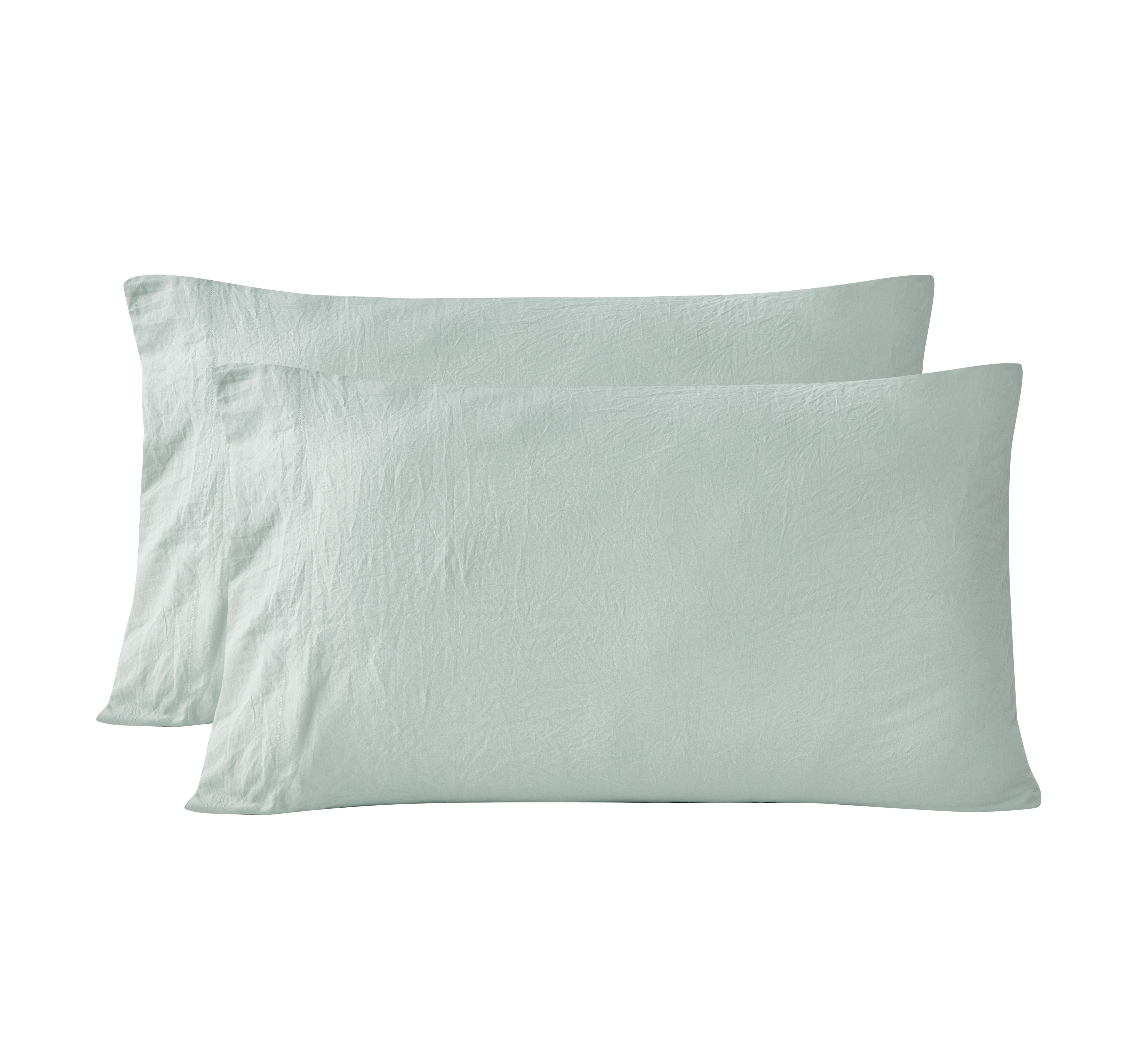 Mainstays Washed Ultra Soft Microfiber Pillowcase Set, Standard/Queen, Soft Sea, 2 Piece