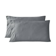 Mainstays Washed Ultra Soft Microfiber Pillowcase Set, Standard/Queen, Soothing Grey, 2 Piece
