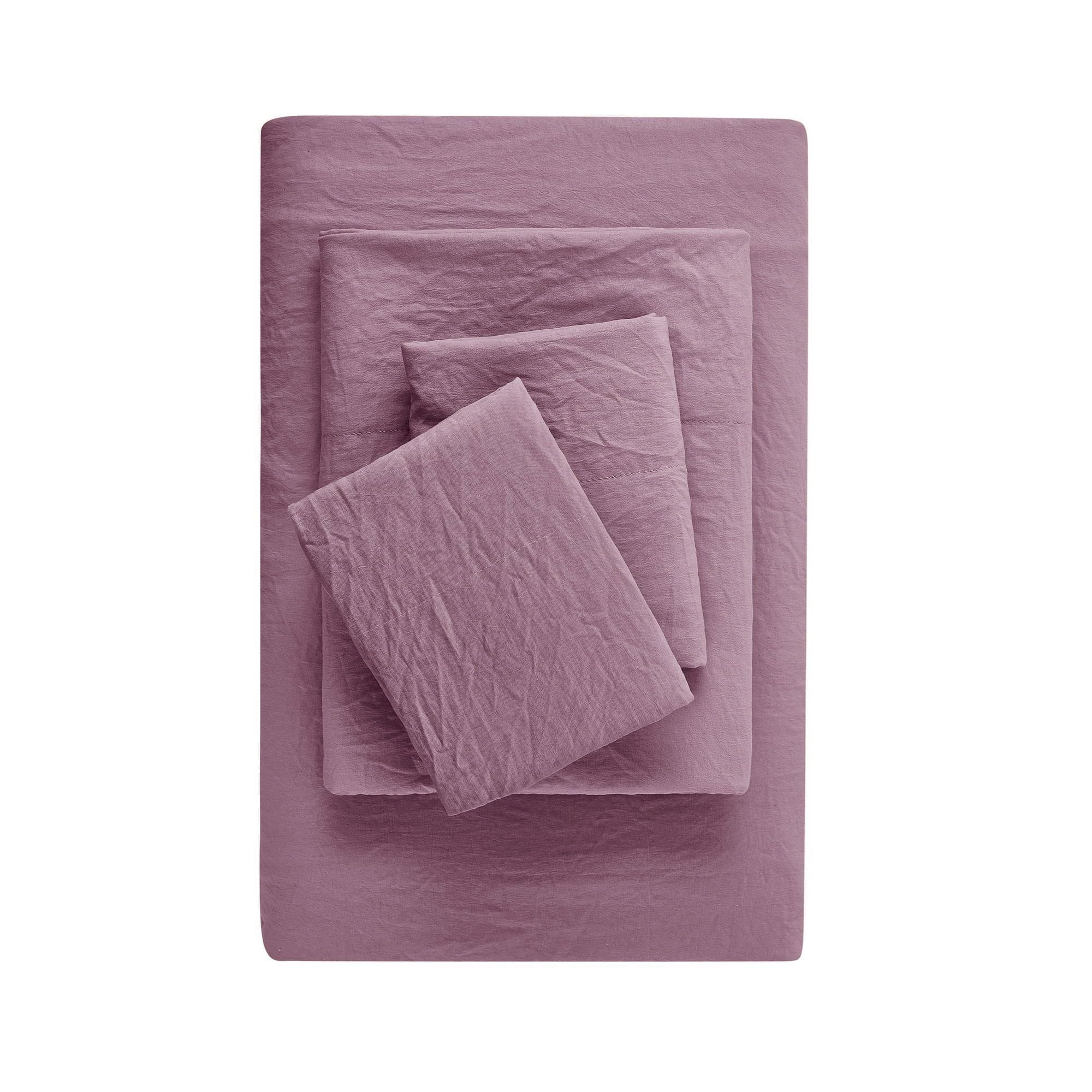 Mainstays Washed Ultra Soft Recycled Microfiber Bed Sheet Set, King