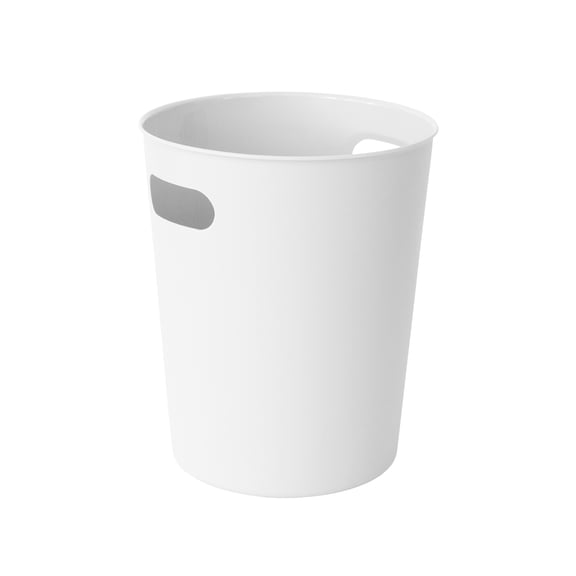 Mainstays Basic 2.64 Gallon Plastic Trash Can - Compact Wastebasket with Cut-Out Handles, White