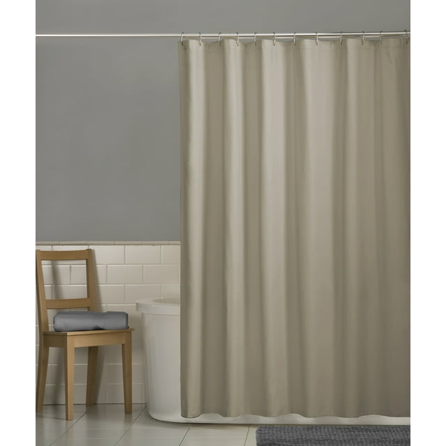 Mainstays Water Repellent Fabric Shower Curtain Liner, 70" x 72", Tan