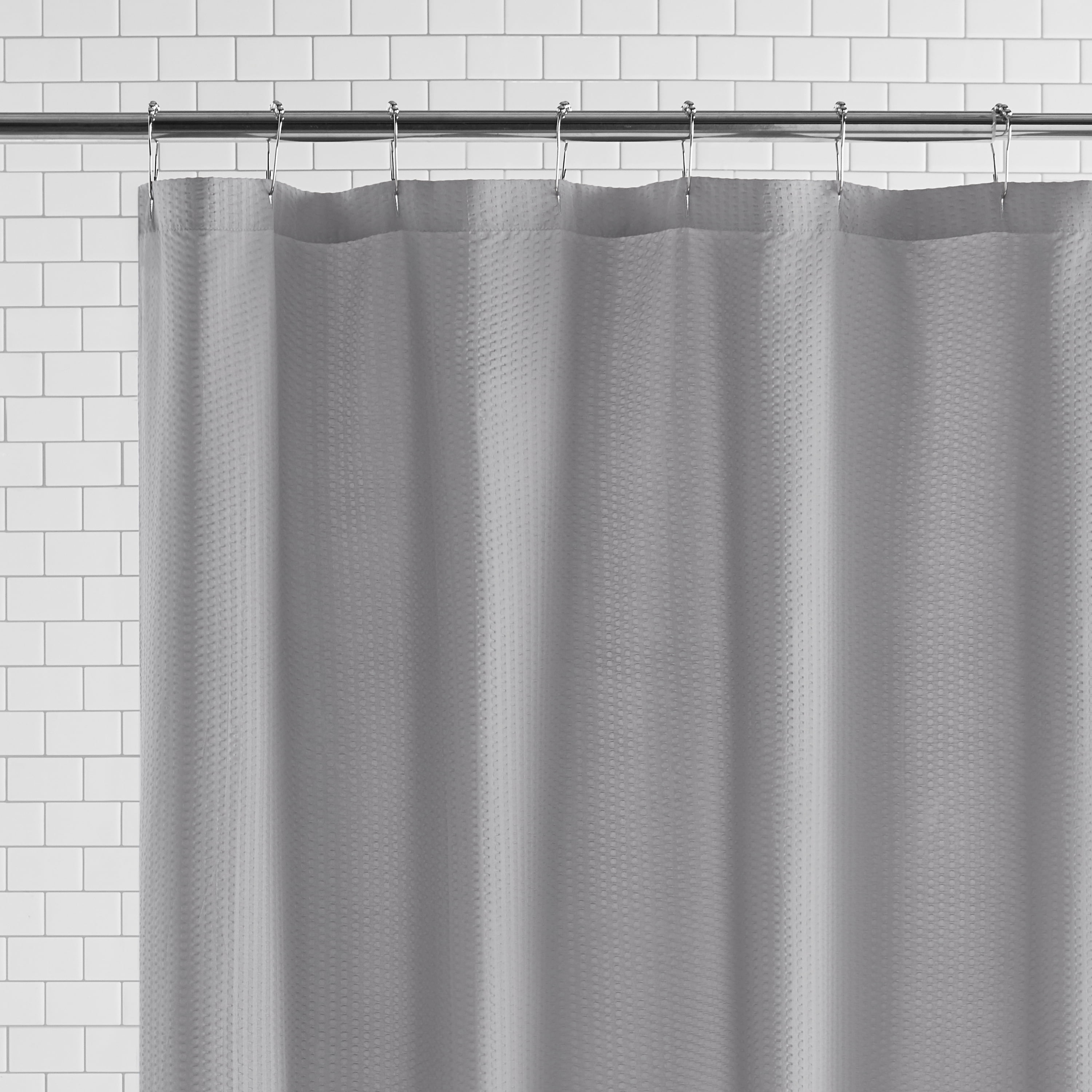 Mainstays Water-Repellent Fabric Shower Liner, 70 in x 72 in, Gray