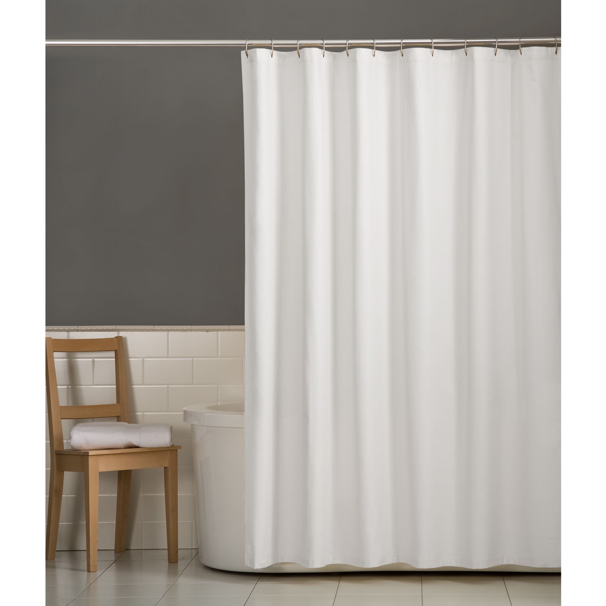 Mainstays White Water Repellent Fabric Shower Curtain Liner,
