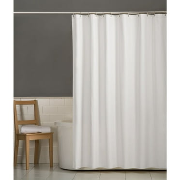 Mainstays Water Repellent Fabric Shower Liner, 70 x 72 in., White