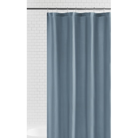 Mainstays Water Repellent Microfiber Fabric Shower Liner, 70 x 72 in., Blue
