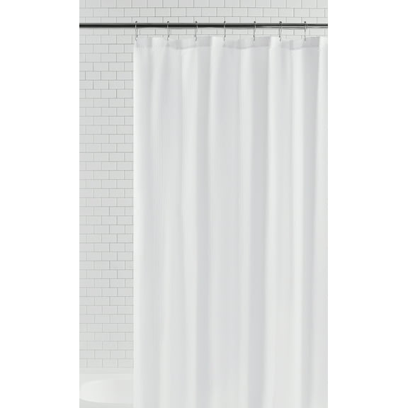 Mainstays Water Repellent Microfiber Fabric Shower Liner, 70 x 72 in., White
