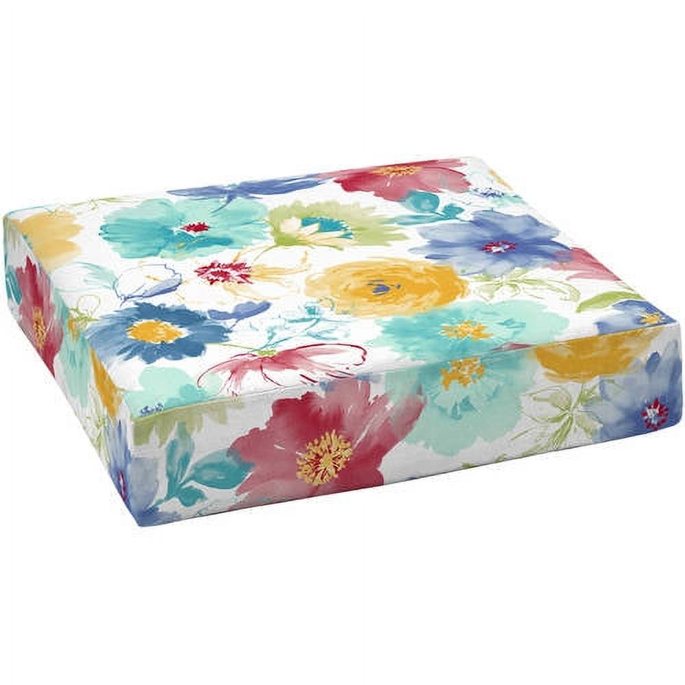 Mainstays Watercolor Floral 24" x 24" Outdoor Patio Deep Seat Bottom
