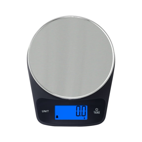 Mainstays Waterproof Digital Kitchen Scale with Blue Backlit, Black