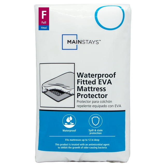 Mainstays Waterproof EVA Fitted Mattress Protector, Full